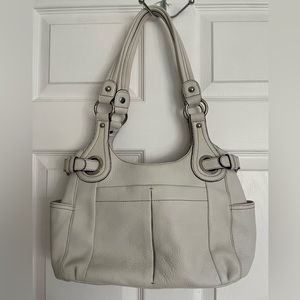 Mia Battina NWOT white leather handbag